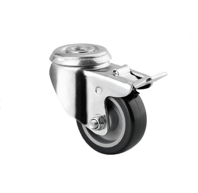 Otočné kolečko s&nbsp;brzdou a otvorem pro čep