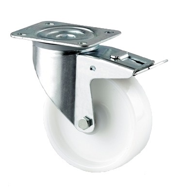 Otočné kolečko s&nbsp;brzdou a destičkou