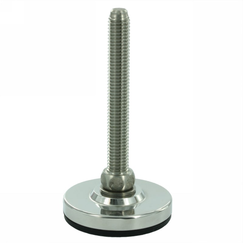 Noha ke strojům otočná s&nbsp;protiskluzovou podložkou – nerez