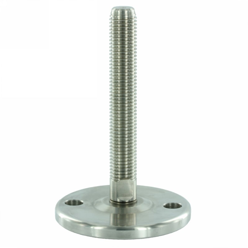 Noha ke strojům otočná se dvěmi otvory k&nbsp;upevnění – nerez