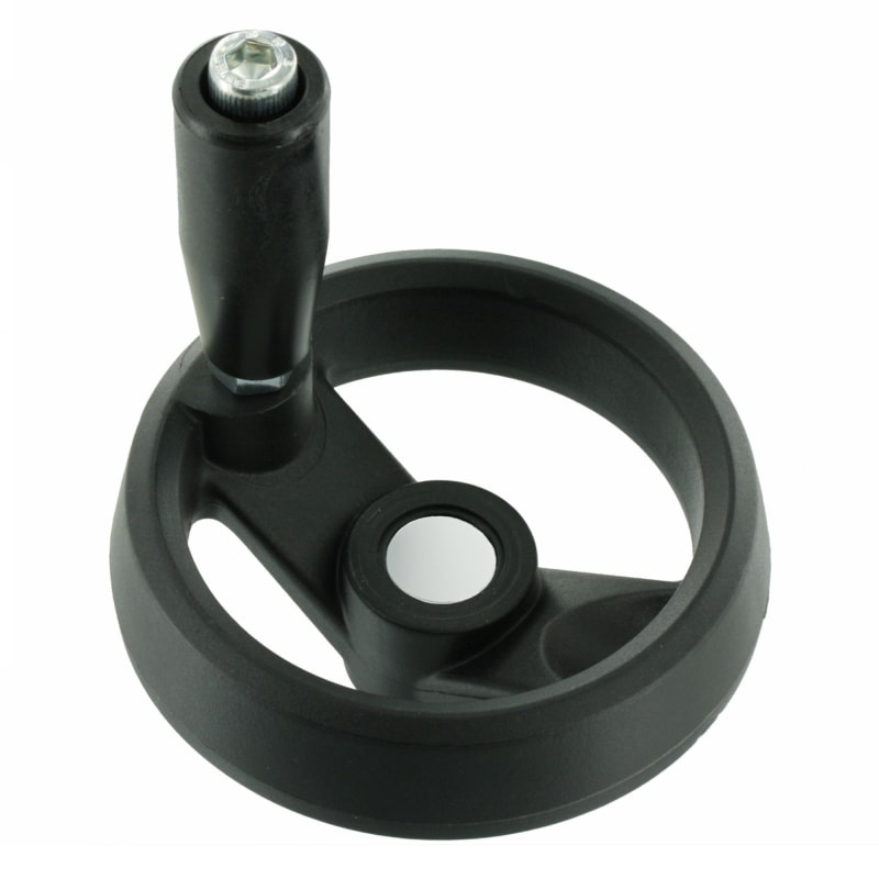 Ovládací kolo s&nbsp;otočnou rukojetí a dvěmi paprsky