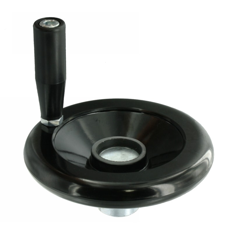 Diskové ovládací kolo s&nbsp;viditelným nábojem a otočnou rukojetí